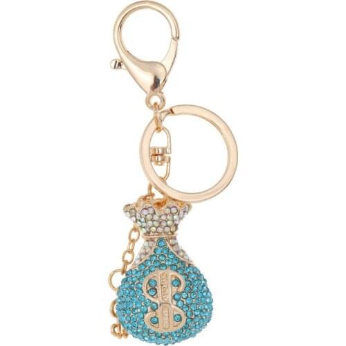 Factory direct classic wallet purse key ring pendant handmade rhinestone key chain grab doll machine dedicated