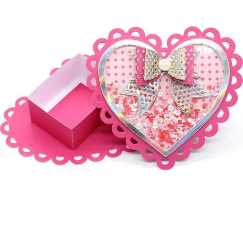 KLJUYP Scalloped Heart Favor Box Metal Cutting Dies Scrapbook Paper Craft Decoration dies scrapbooking