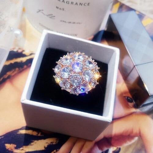 Silver Color Flower Sharp Big Zircon Stone Rings For Women Fashion Wedding Engagement Jewelry