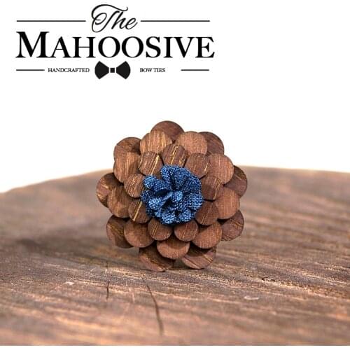 Mahoosive Lapel floral tie corbata calavera mens ties and handkerchief sets wood bowtie papillon legno flower