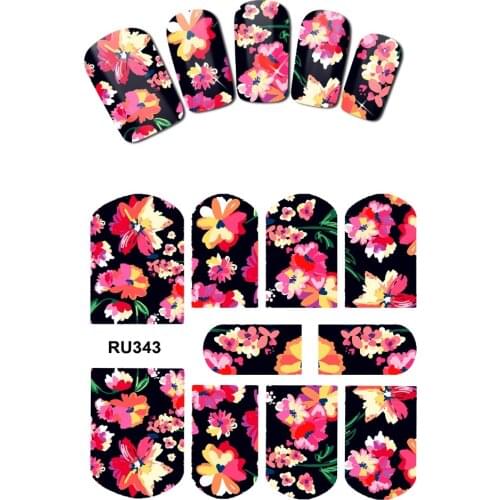 UPRETTEGO NAIL ART BEAUTY WATER DECAL SLIDER NAIL STICKER BANANA LEAF TROPICAL PLANT SUN FLOWER PALM RU343-348