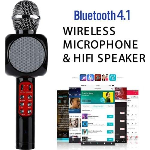 New WS-1816 Portable Wireless Bluetooth Karaoke Stereo Microphone Stereophony Speaker For Smartphone Sing Fun Voice
