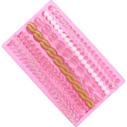 Pearl Knitted Belt Chain Fondant Silicone Mold Epoxy Mold XGY-375