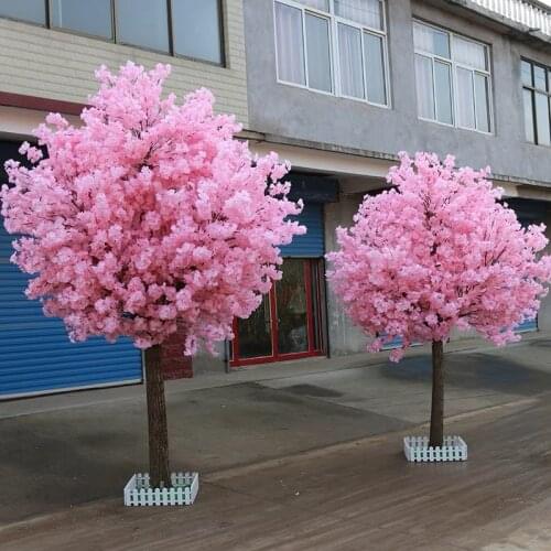 2 Meters Tall Pink Simulation Wishing Trees Artificial Silk Flower Cherry Tree For Mall Opened Garden Decorations