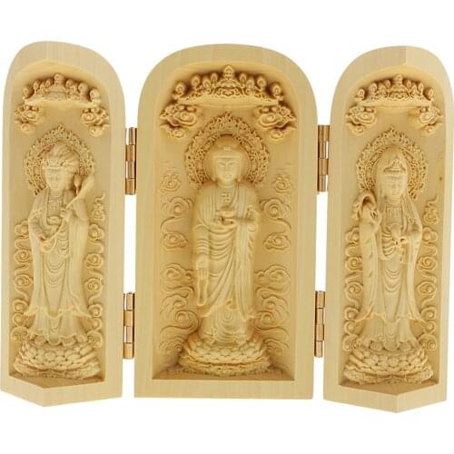 Folding Buddha Statue Box Tibetan Buddhist Statues for Home Temple Decor