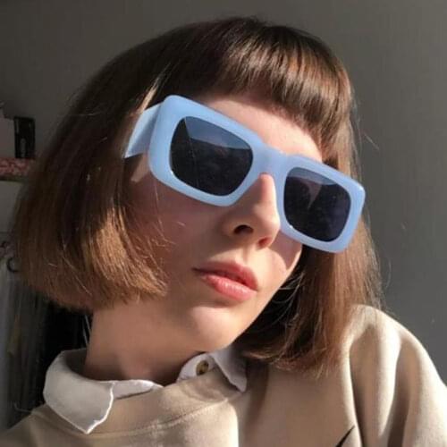 Chunky Blue Sunglasses For Women 2021 New Brand Designer UV Protection Oversized Square Sunglasses Summer Men Shades Oculos