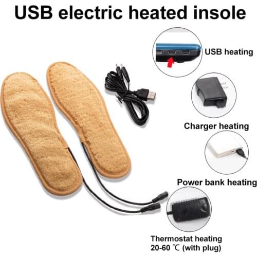USB Electric Heated Insoles Women Men Heating Shoe Insole Winter Warm Insoles For Shoes Boots Heater Warm Foot Pads Insert