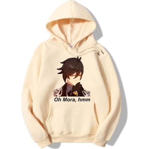 Zhong Li-Genshin Impact Hoodie Women Men Anime Print Streetwear Oversized Tees Kawaii Clothes Harajuku Sweatshirt