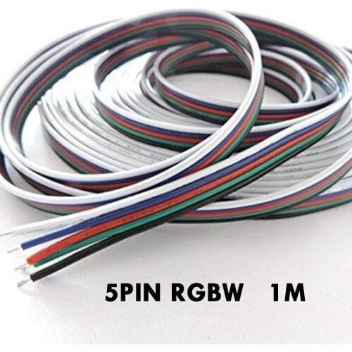 1/5/10/20/50/100M 5 PIN Electrical Wires Extenion Cable Flexible cord 22AWG LED Extend inlead Car wire DIY For LED Strip Lights