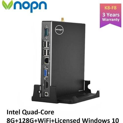 K900-F8L Licensed Windows 10 Mini PC Fanless Quad-Core Intel J3160 WiFi Computer Office School Gaming Nettop VDI Industrial PC