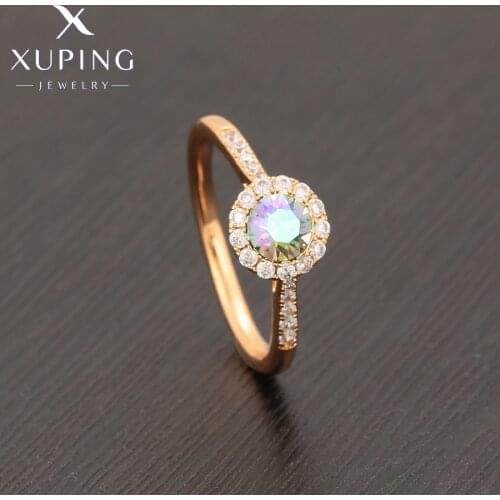 Xuping Jewelry New Arrival Round Shaped Multicolor Crystals Rings for Women Party Gift ZBR189