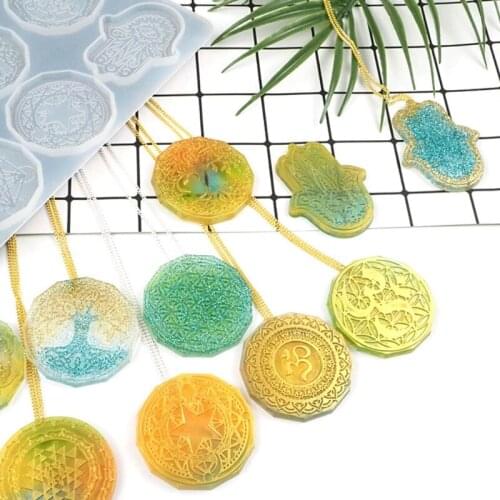 Flower of Life Pendant Crystal Epoxy Resin Mold Jewelry Earrings Silicone Mould