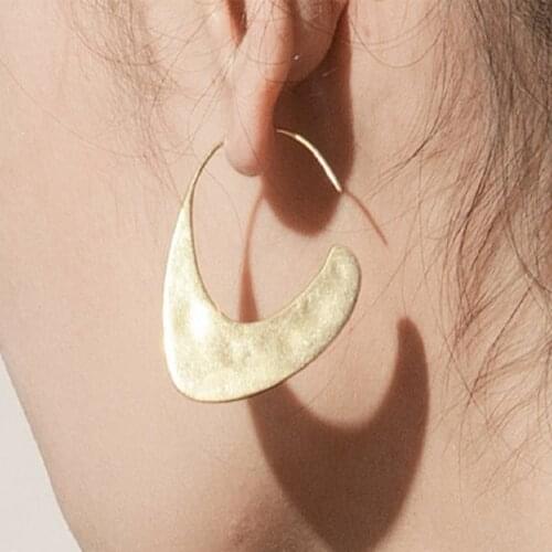 Simple Irregular Metal Hook Earrings Delicate Handmade Retro Jewelry Light Weight Drop Dangle Earrings Fashion Metal Jewelry
