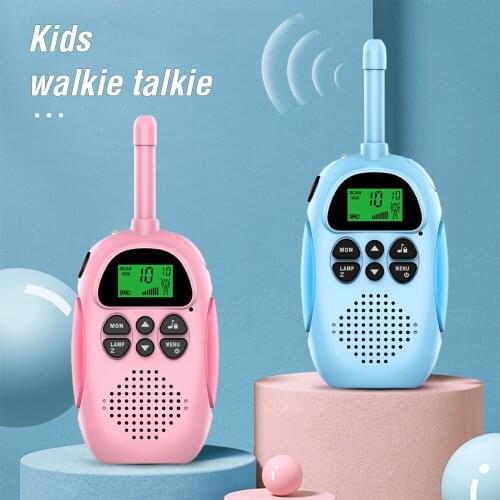 1 Pair Cute Portable Kids Walkie Talkie Toys Handheld Two Way Radio Children Intercome 5KM Range Best Gift For Boys and Girs