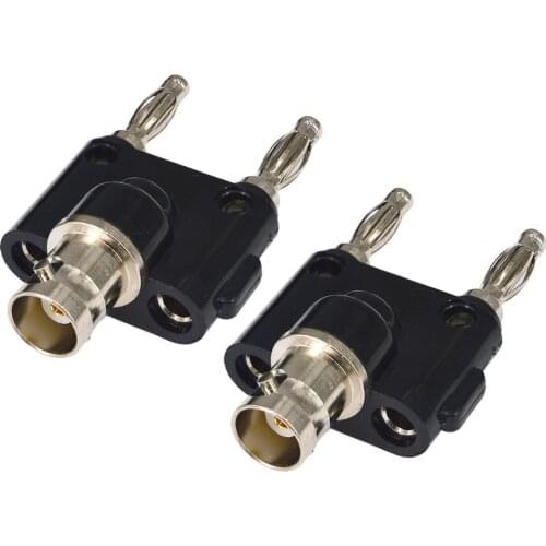 10 Pieces BNC Female to Dual Banana Male Binding Posts RF Coaxial Adapter BNC to BNC Male Banana Coax Jack Splitter Connector
