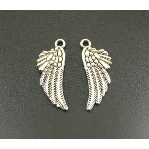 10 Pcs Silver Color Metal Mini Angel Wings Charms Bracelet Necklace Jewelry Making Handmade DIY A883