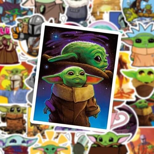 100pcs Anime Baby Yoda Stickers Funny Cartoon Waterproof Skateboard Laptop Guitar Luggage Graffiti Cute Sticker Kids Toys