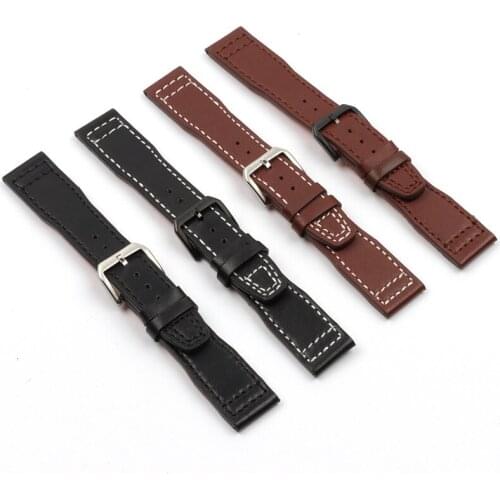 20mm 21mm 22mm Brown Black Calf Genuine leather Watchband for IWC Pilot Mark XVIII IW327004 IW377714 Watch Strap man Bracelet