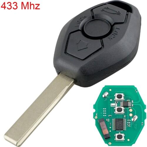 3 Buttons 433MHz Remote Smart Key Replacement with ID7944 ID46 Chip Fit for BMW CAS2 5 series E46 E60 E83 E53 E36 E38