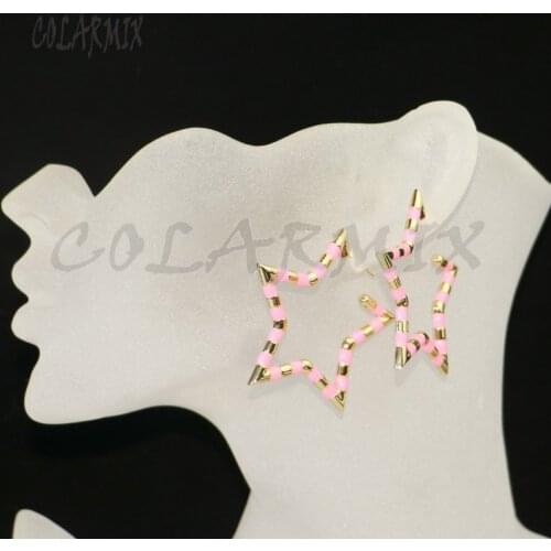 4 Pairs Cute tiny Star earrings Mix color star earrings gift for lady Fashion jewelry earrings 5949