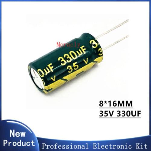 5-100 PCS 35V 330UF 20% High frequency and low impedance in-line aluminum electrolytic capacitors long life Brand new authentic