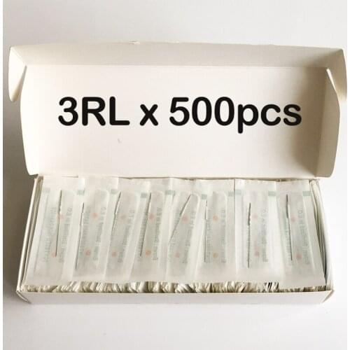 500pcs 3R Round Needles For Eyebrow Permanent Makeup 0.35x50mm Tattoo Needles Independent Pachage Free Shipping