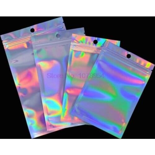 5000pcs Smell Proof Mylar Bags Resealable Odor Proof Bags Holographic Packaging Pouch Bag With Clear Window for beauty hot