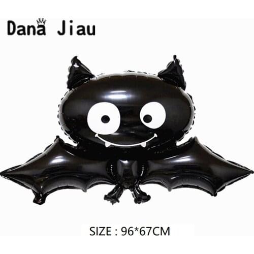 96*67cm Black Bat Aluminum Foil Balloons Halloween Balloons Children Kids All Hallows' Eve Party Decorations