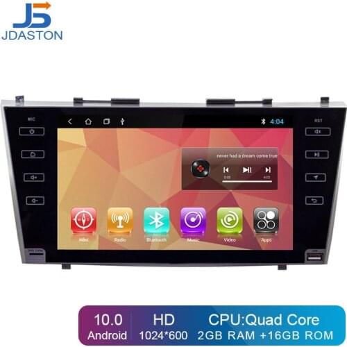 JDASTON Android 10 Car Multimedia Player For Toyota Camry 2007 2008 2009 2010 2 Din Car Radio 2G+16G GPS Stereo Car DVD WIFI SD