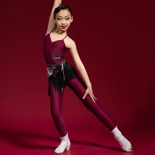 Latin Dance Bodysuit Girls Clothes Salsa Dancing Outfit Designer Clothes Stage Costume Tap Dancewear Fringe Hip Scarf DL7918