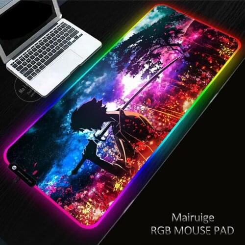 Anime Samurai Champloo RGB Large Gaming XXL 900x400/350X600MM Mouse Pad LED Lighting XL Mousepad Gamer Computer Desk Mat Pad
