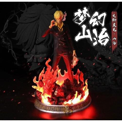 One Piece Anime Figure Gk Fantasy Series Vinsmok Sanji Large Figure 38cm Pvc Model Decoration Figure Can Be Lighted