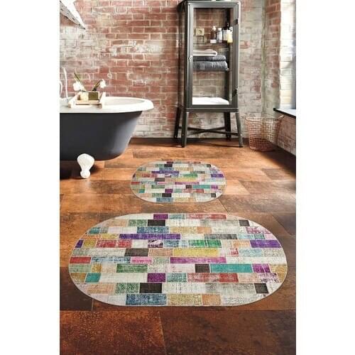 Digital Bath Mat Non-Slip Bottom Oval Toilet Seat Pad | 60 X90 - 50 X60