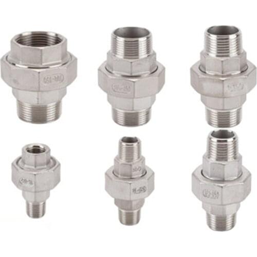 Stainless Steel 304 BSPT 1/4 3/8 1/2 3/4 1 2 - 4 Male To Female Threaded Union Cast Live Connection Pipe Fitting