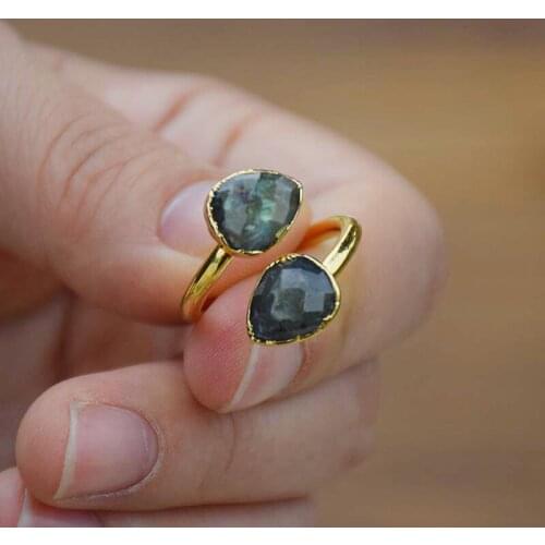 Labradorite Ring Daily Style Adjustable Size Ring