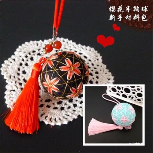 Beautiful Luky Cherry blossoms 5cm Temari hand ball/Temari ball Material package(make by yourself) DIY