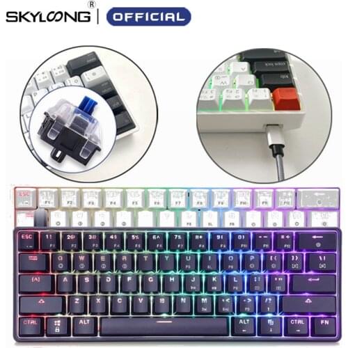 SKYLOONG GK61 SK61 Mechanical Keyboard Wireless Bluetooth Gaming Multi Color RGB LED Backlit Programmable Keyboard For Desktop