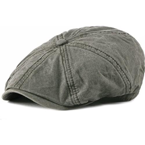 Fibonacci Fashion Men Hats Washed Cotton Octagonal Ivy Hat 8 Panel Flat Cabbie Newsboy Cap
