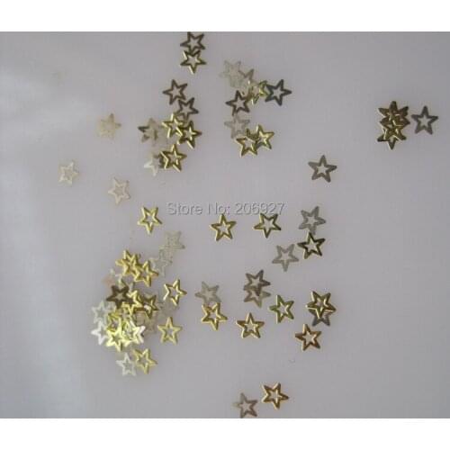 MS201-2 100pcs Gold Cute Small Star Metal Sticker Nail Art Metal Sticker Nail Art Decoration Non-adhesive Sticker