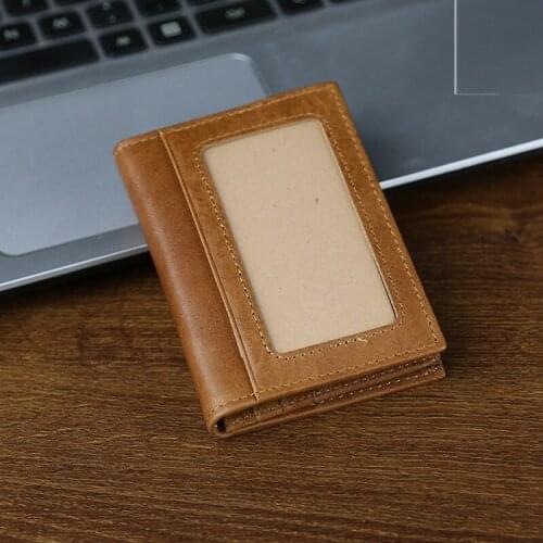 Mens Wallet 2021 New First layer Cowhide Card Holder Casual Multi-Card Slot Wallet Large Capacity Genuine Leather Coin Purse