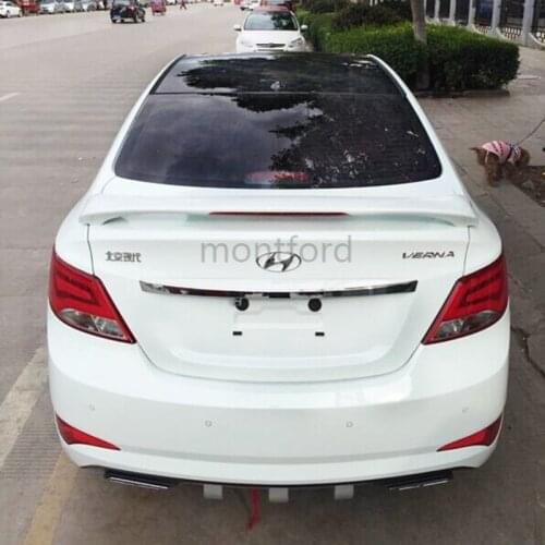 For Hyundai Verna 2010 2011 2012 2013 ABS Plastic Unpainted Primer Color Rear Trunk Boot Wing Spoiler Car Styling 1Pcs