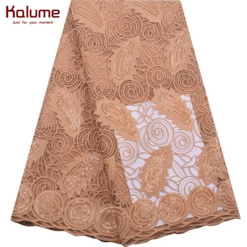 The New Listing African Lace Fabric Top Sale French Milk Silk Lace Fabric With Sequins Nigerian Tulle Lace Fabric For Sewing1882