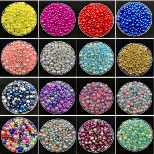 Wholesale 4~10mm Mix Size 15g Imitation Pearls Round Beads DIY Bracelet Earrings Charms Necklace Beads For Jewelry Making