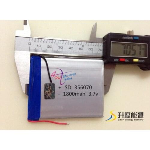Factory wholesale 3.7v 1800mah 356070 li polymer battery