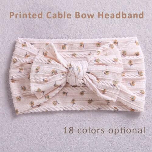 1pcs Elastic Colorful Baby Headband for Newborn Bowknot Wide Printed Headwraps for Child Turban Girls Headwear Hair Accessories