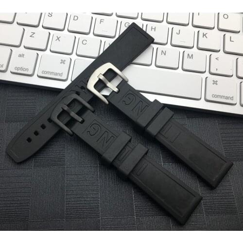 Top quality Soft Rubber silicone Watch band 20mm Black bird Watchband Bracelet For navitimer/avenger/Breitling strap tools