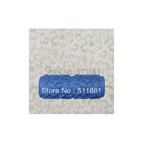 5'' Wallpaper rubber paint roller FREE shipping 125mm flower mould waterproof liquid paint wallpaper print roller tools