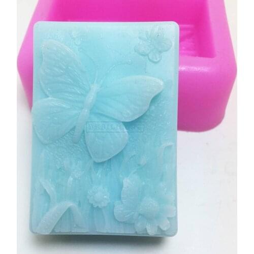 Flowers butterfly pattern Silicone mold Fondant cake mold soap resin clay sugar craft mold DIY decorating tool BL013