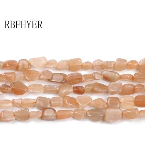 Sun Stone Natural Stone Irregular Charm Loose gravel Beads For Jewelry bracelet Unisex Trendy making DIY accessories 4mm~7mm