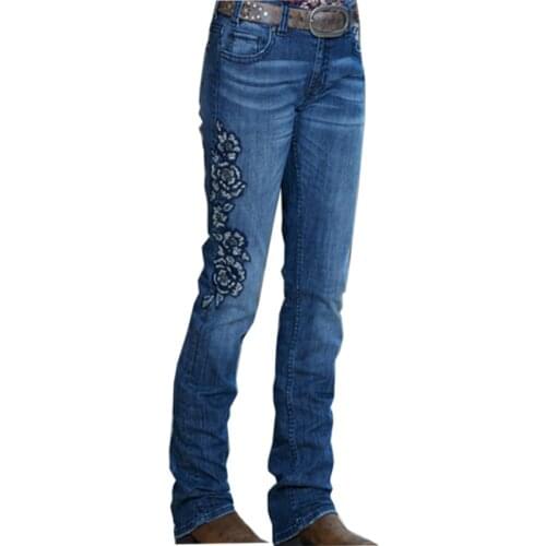 WIRELESS AGE Women's Jeans With Embroidery